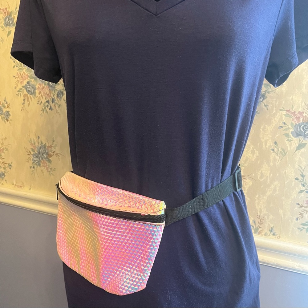 Best Brands Pink Green Gold Holo Ultra Slim Fanny Pack